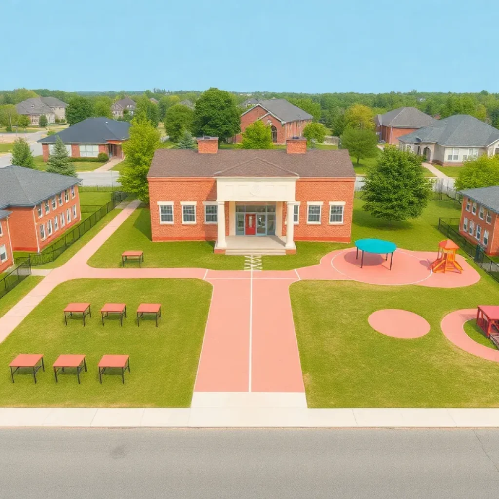 Empty playground in a school environment representing declining enrollment