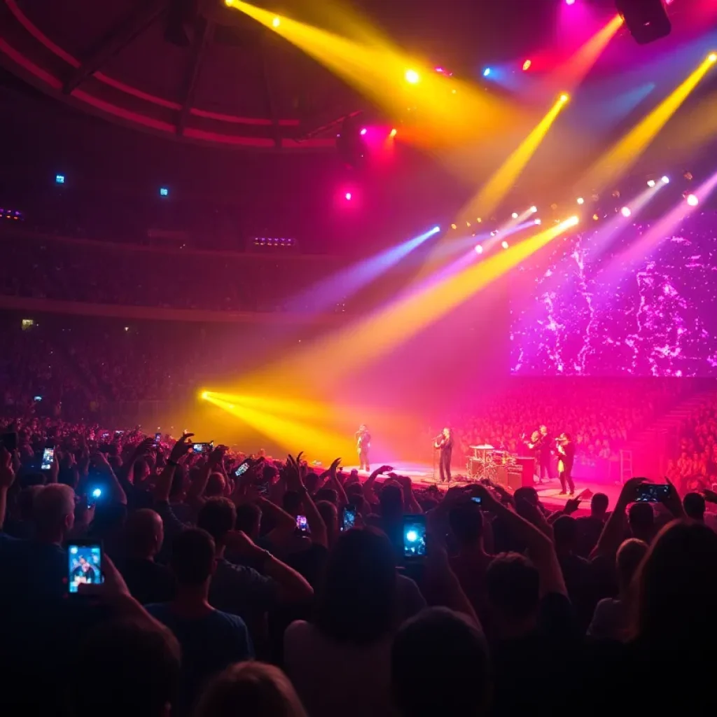 Crowd enjoying a Linkin Park concert at PHX Arena