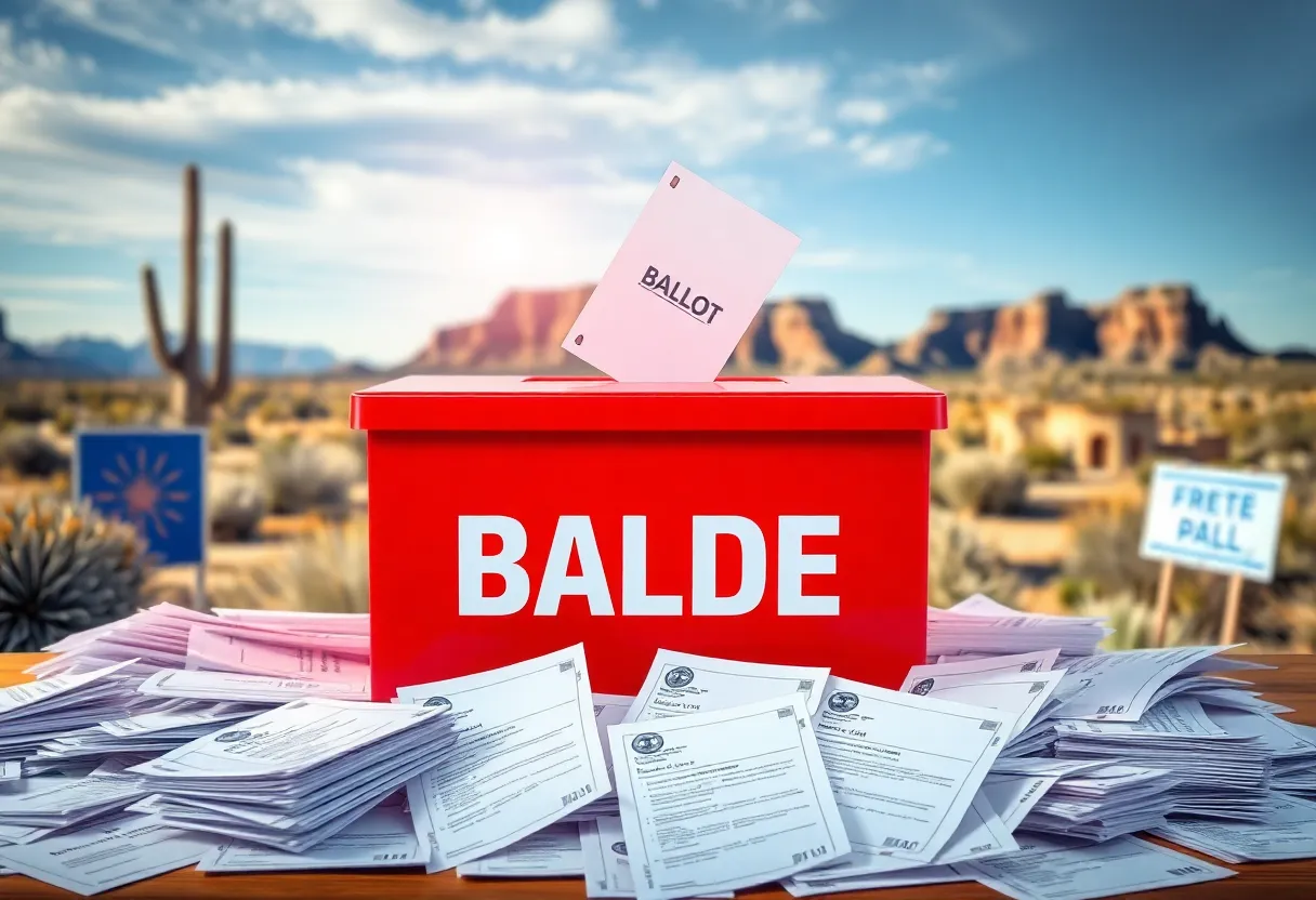 A ballot box with mail-in ballots in Arizona