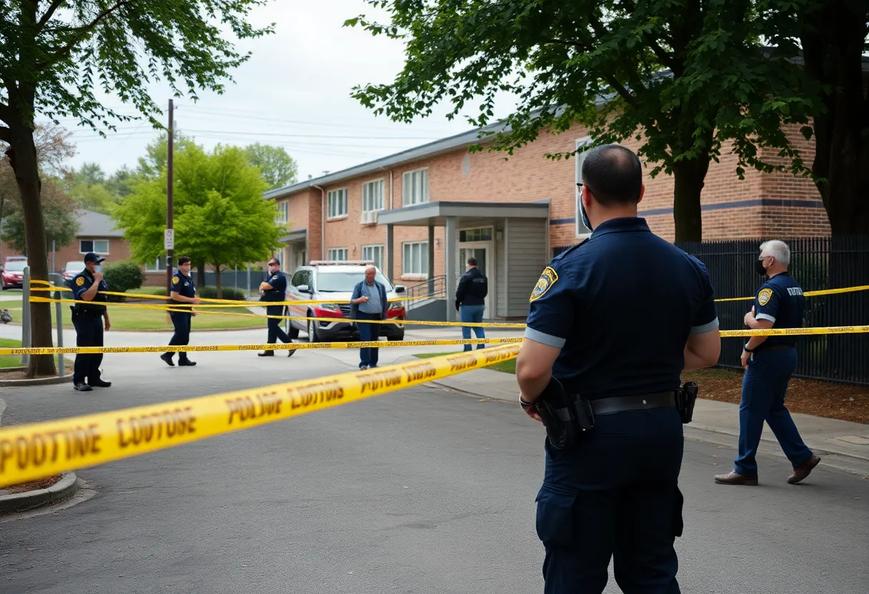 Police and emergency responders at the scene of the Medford shooting near Lenape High School