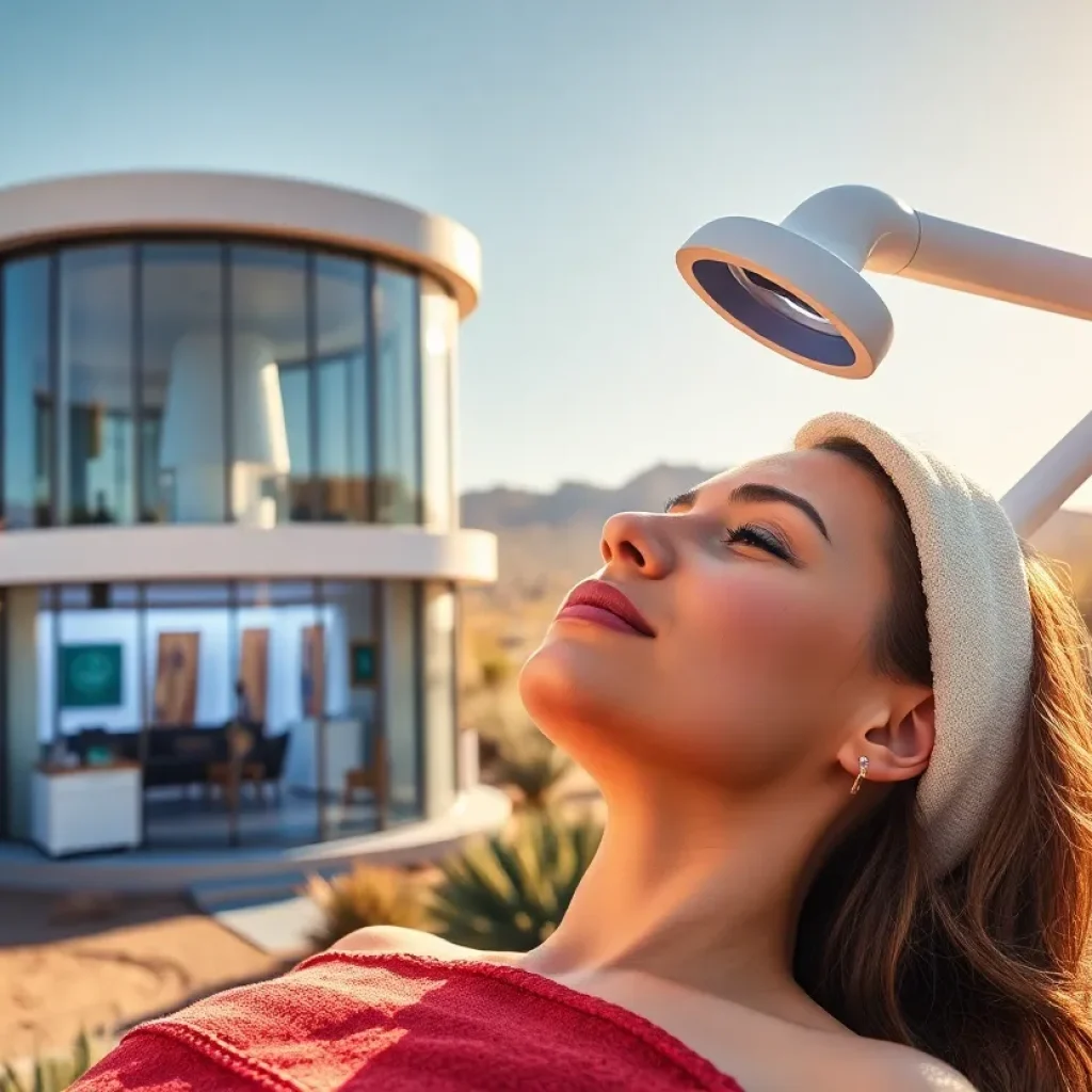 Patient receiving MOXI laser treatment in Phoenix clinic