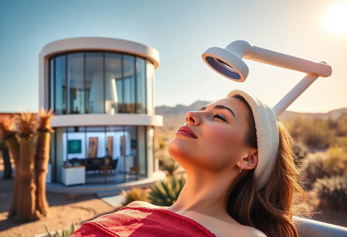 Patient receiving MOXI laser treatment in Phoenix clinic
