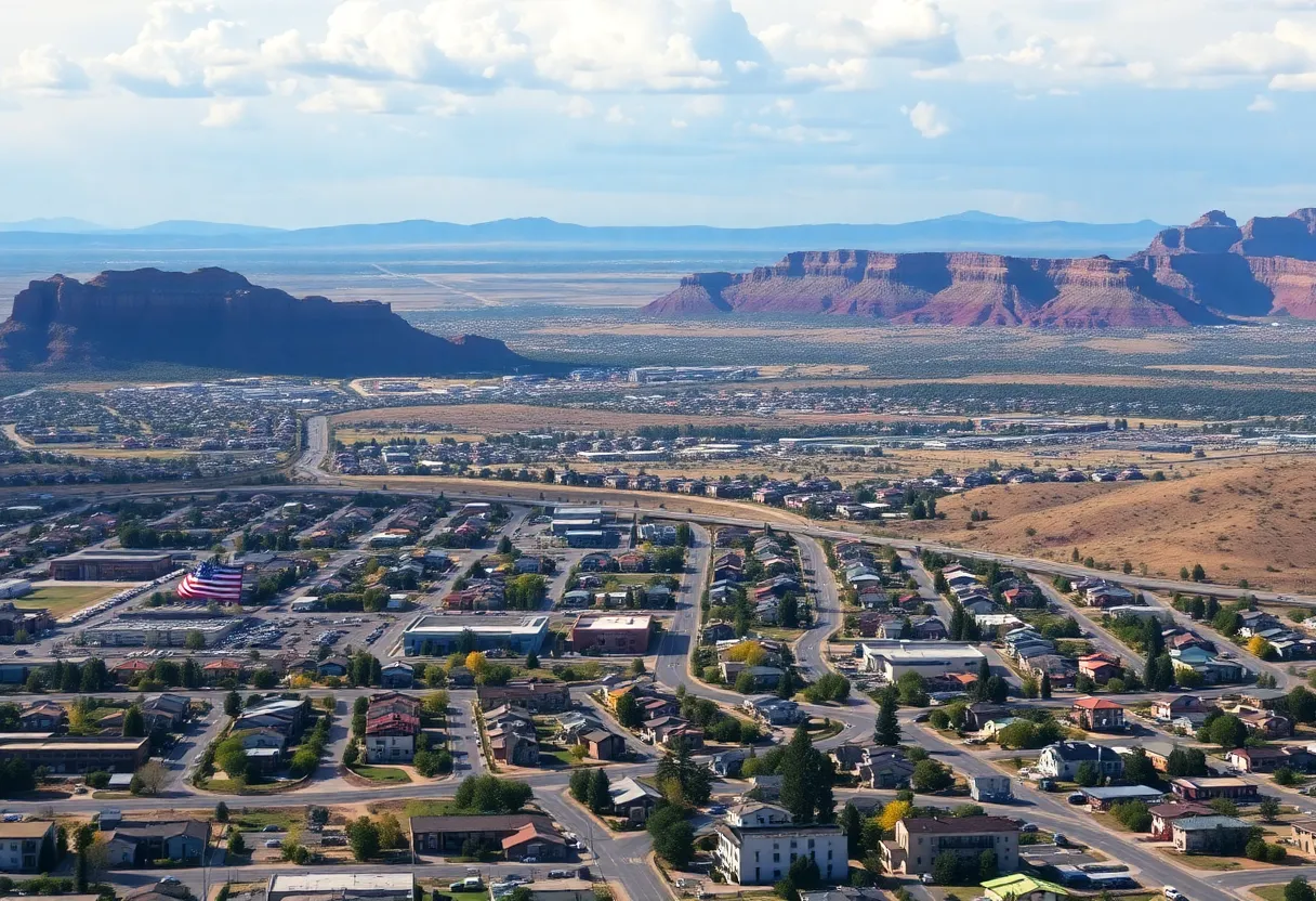 A vibrant Northern Arizona landscape highlighting urban development amidst nature.