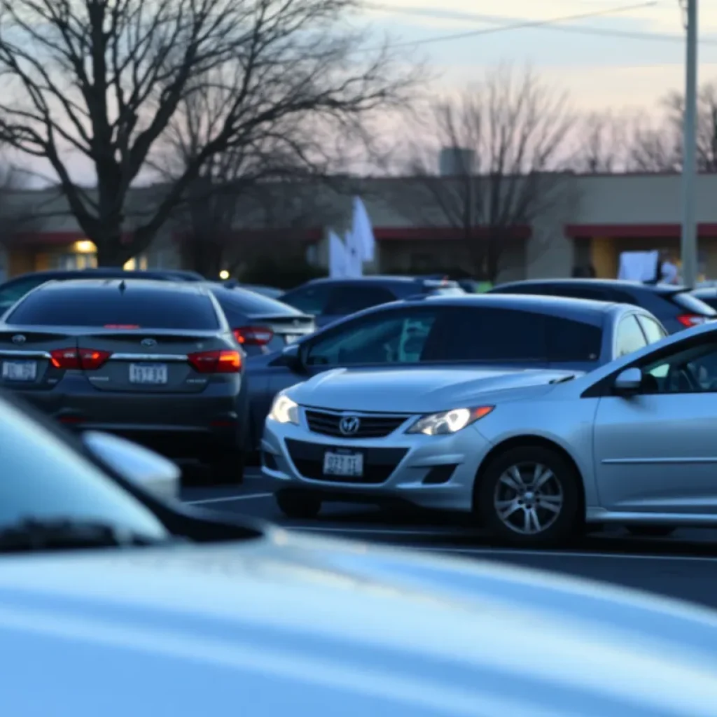 Parking lot in Payson, Arizona highlighting community awareness on domestic violence