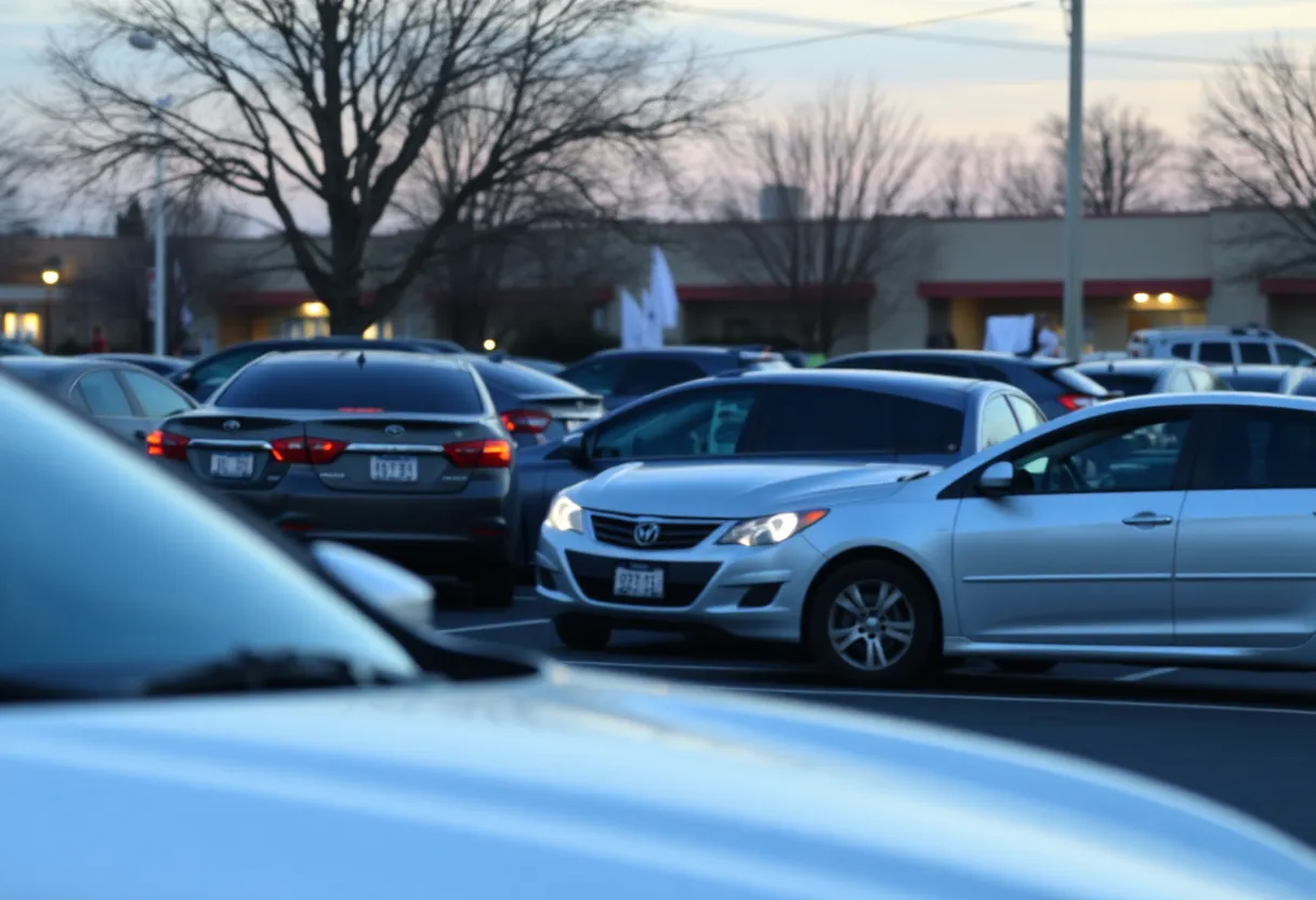 Parking lot in Payson, Arizona highlighting community awareness on domestic violence