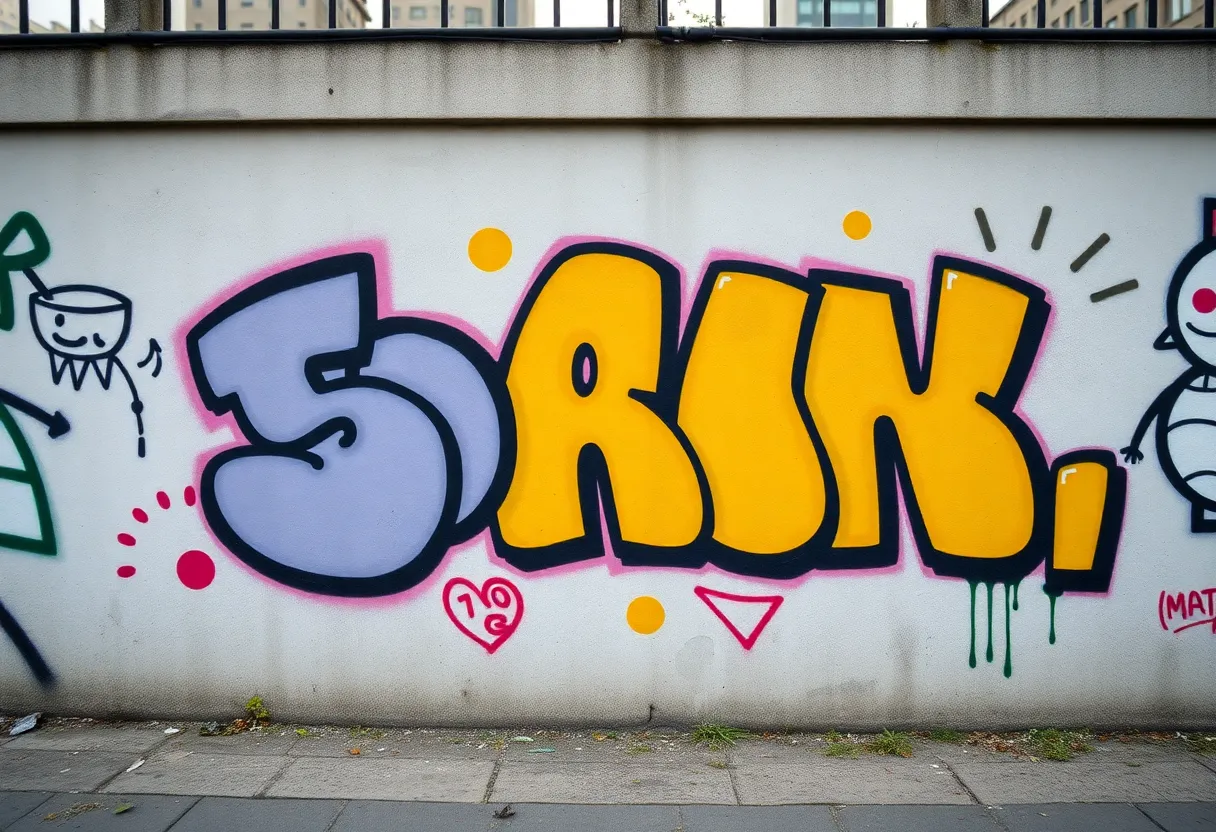 Graffiti art in Phoenix depicting provocative themes