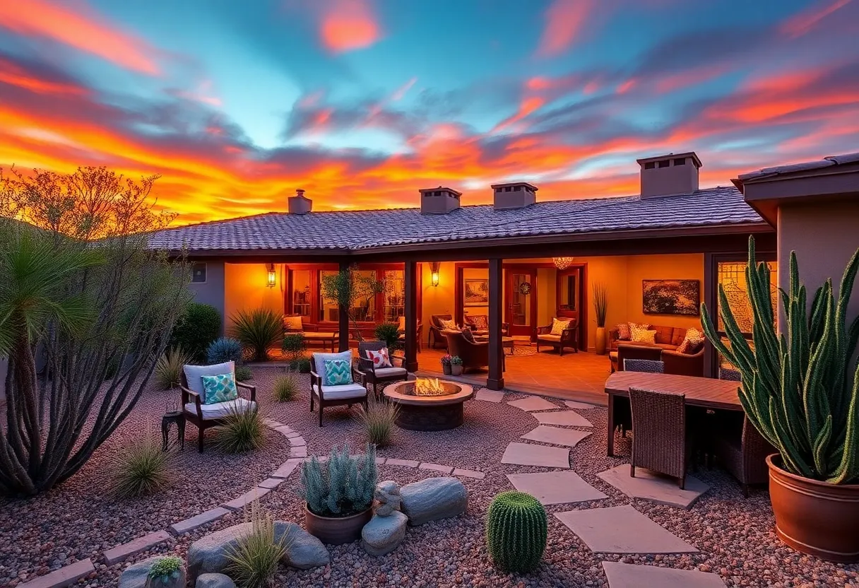 A personalized home in Phoenix with desert landscaping and modern design elements.