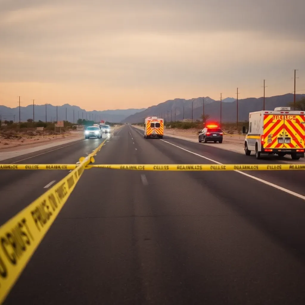 Scene of a traffic accident in Phoenix with police presence