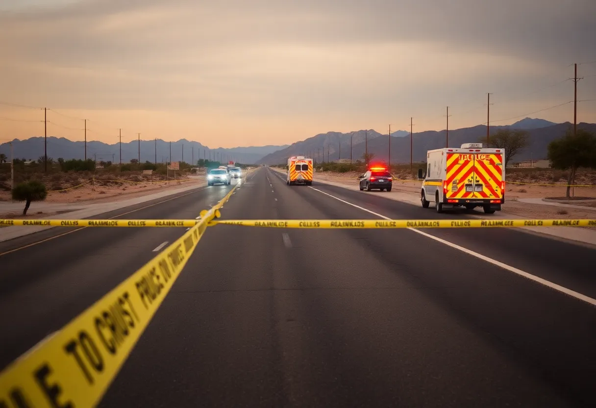 Scene of a traffic accident in Phoenix with police presence