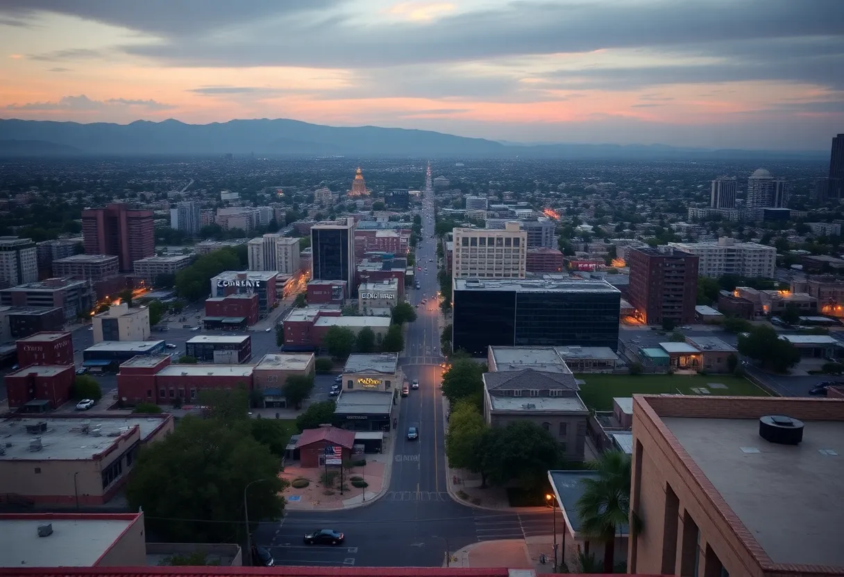 Urban Phoenix skyline with police presence