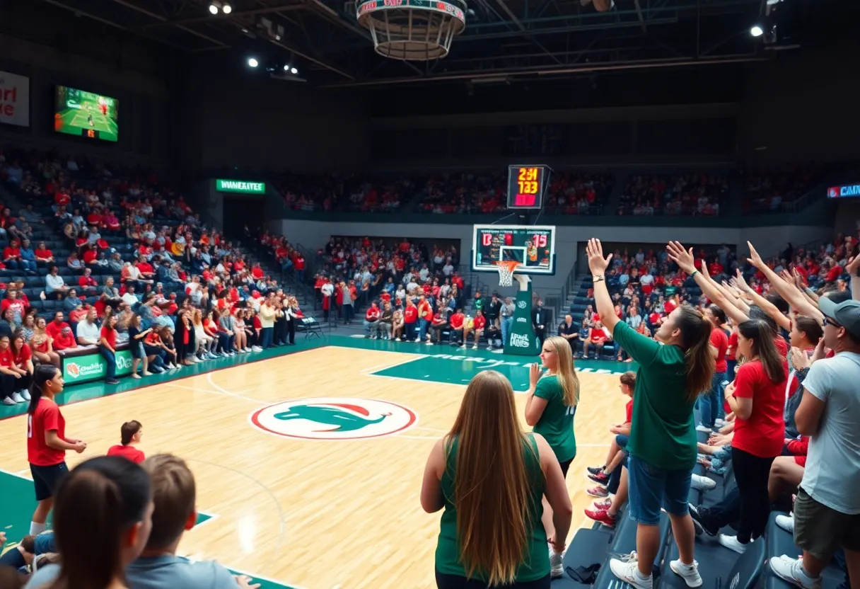 Fans celebrating the Phoenix Mercury's basketball games