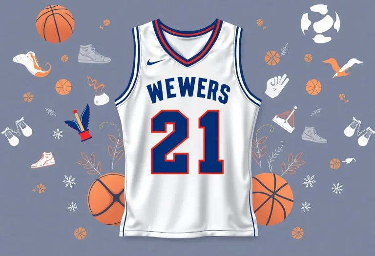Illustration of the Phoenix Mercury No. 21 basketball jersey