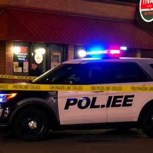 Police presence outside an IHOP restaurant in Phoenix after a shooting incident.