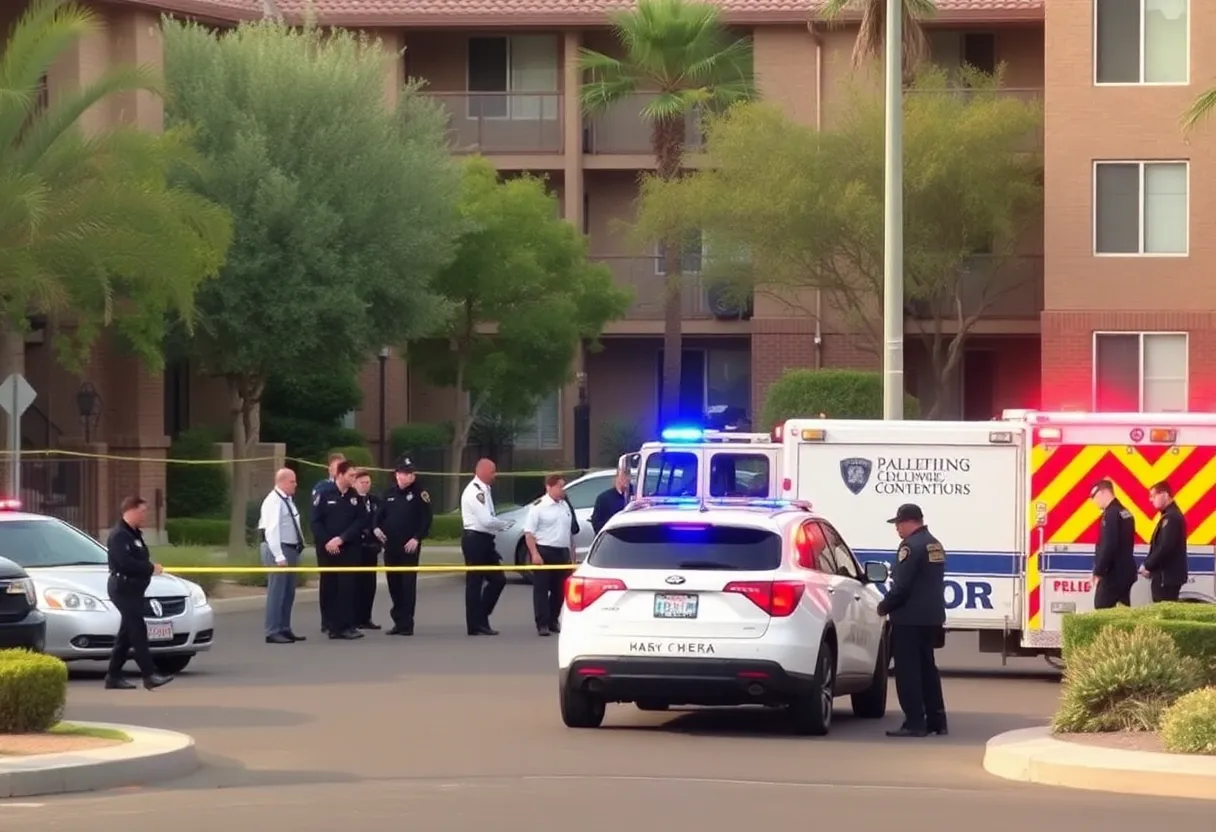 Emergency responders at the scene of a shooting in Phoenix