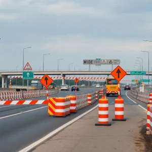 Construction site at Loop 101 and SR 51 in Phoenix