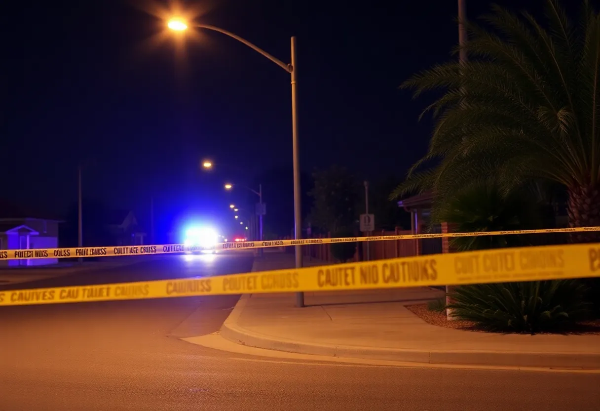 Police lights at a shooting scene in Phoenix neighborhood