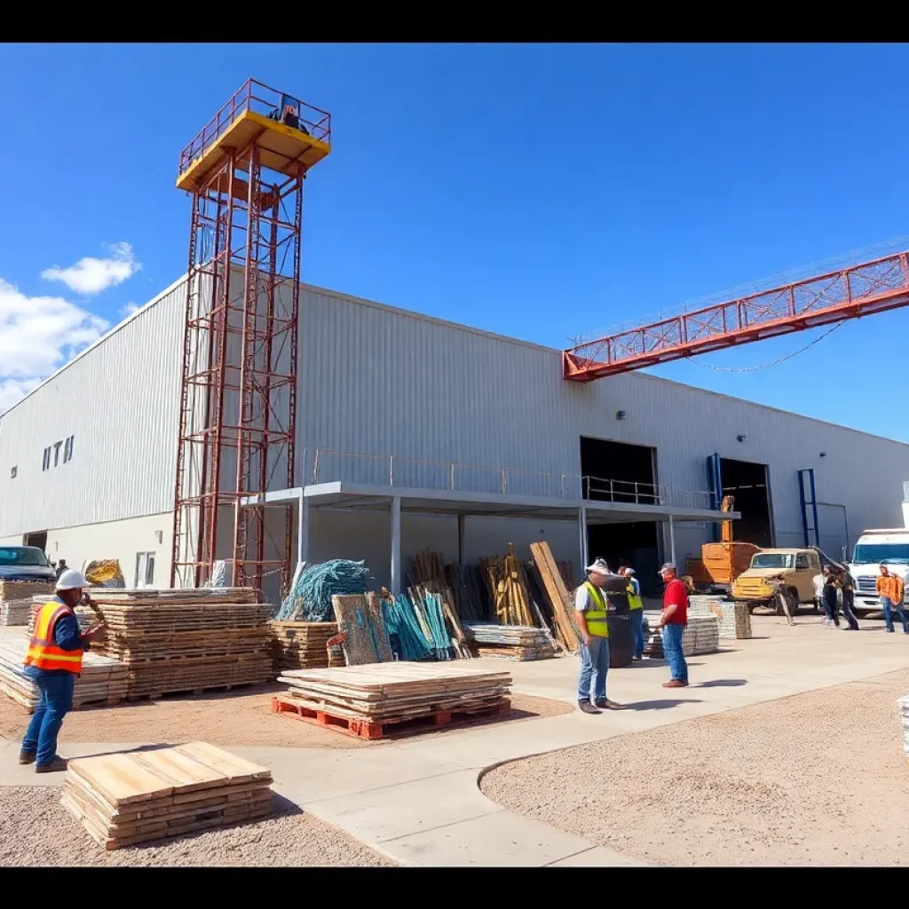 Construction workers at the iCOAT Products facility in Phoenix.