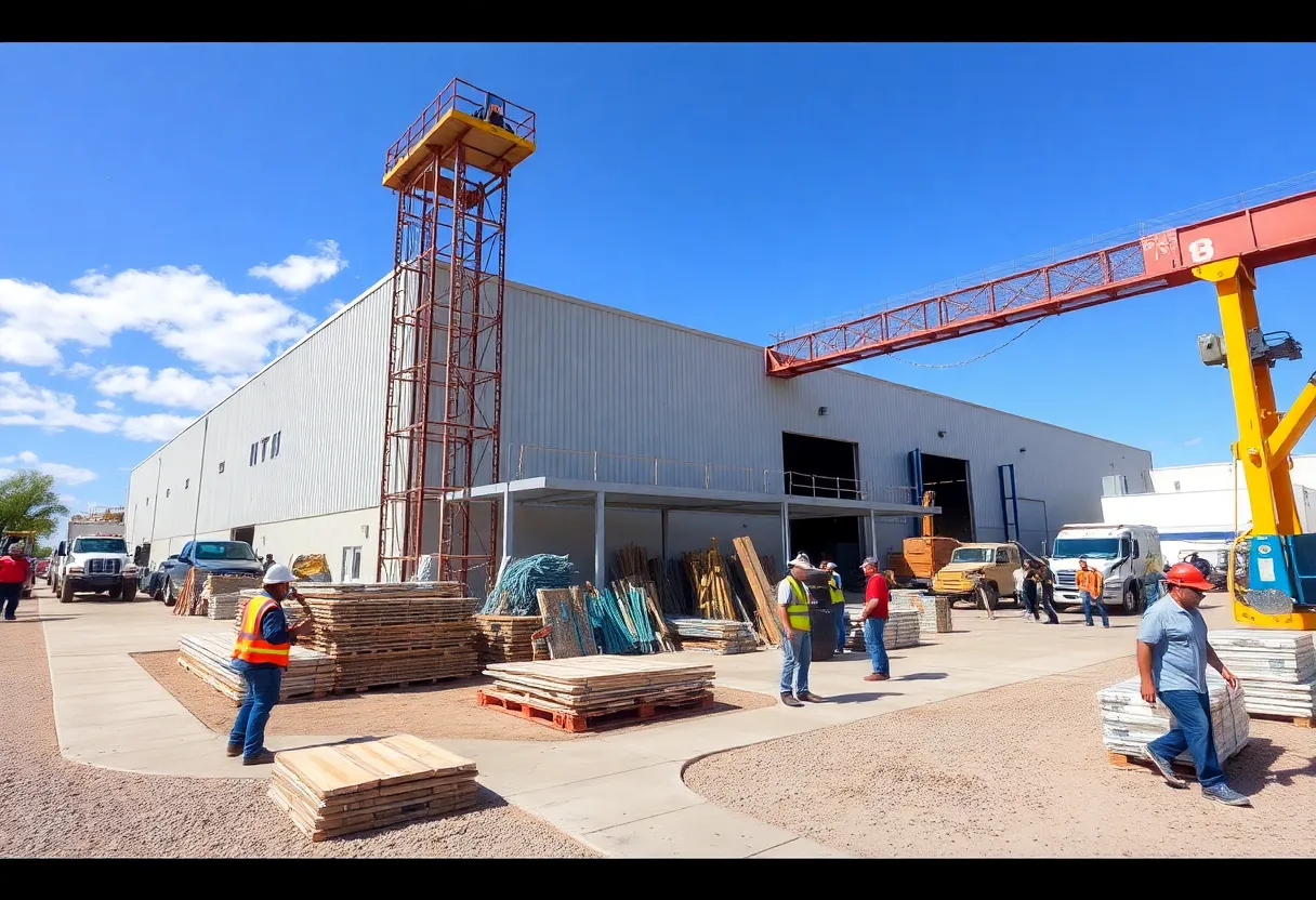 Construction workers at the iCOAT Products facility in Phoenix.