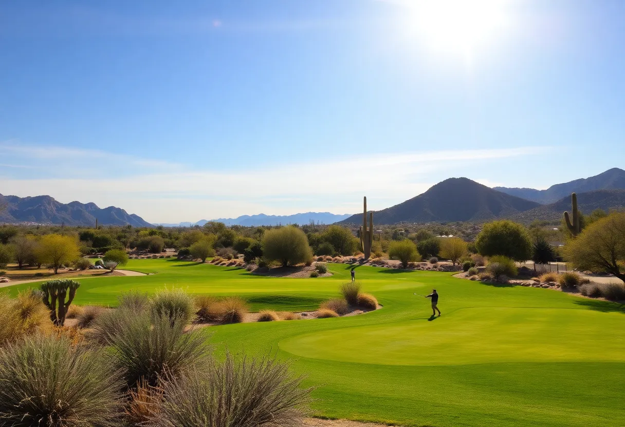 Winter view of golf course in Scottsdale, Arizona
