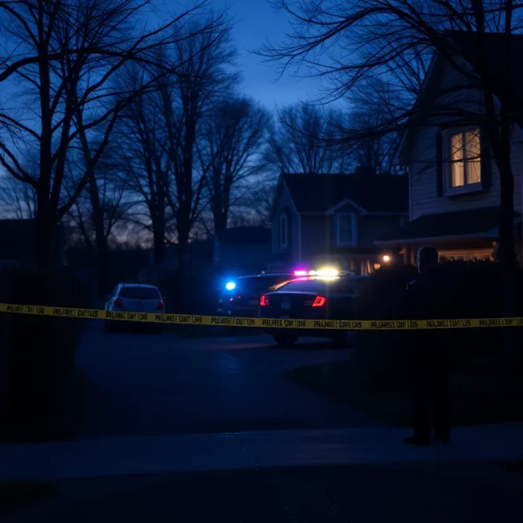 Suburban neighborhood in Scottsdale with police activity and caution tape