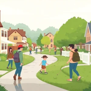 Volunteers searching for a missing child in a neighborhood