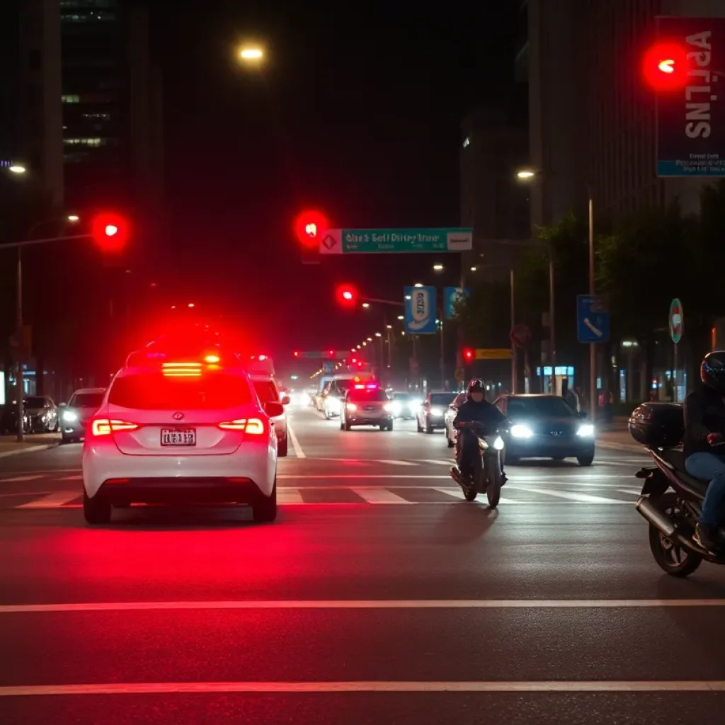 Scene of a fatal accident involving a self-driving vehicle and motorcycle