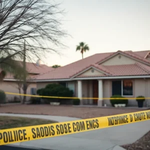 Police tape marking a crime scene in South Phoenix