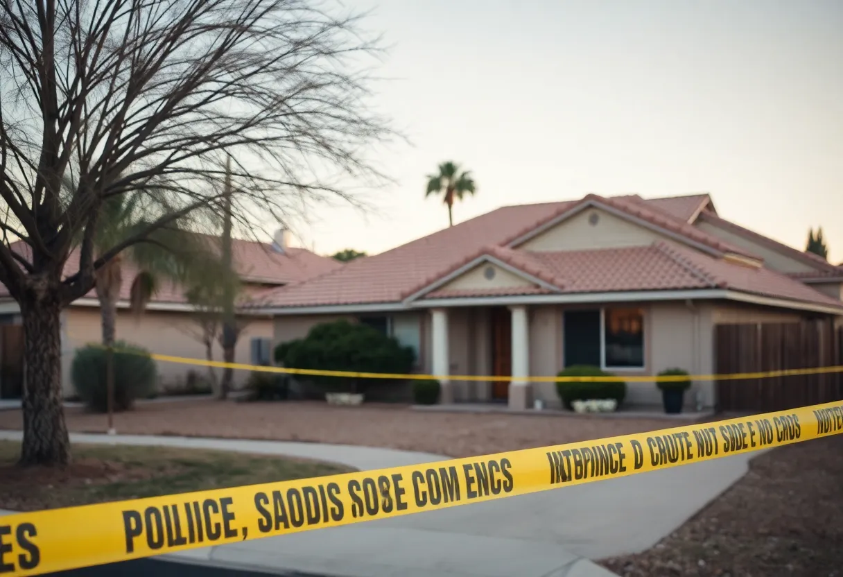 Police tape marking a crime scene in South Phoenix