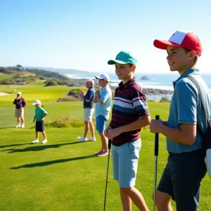 Young golfers competing at Pebble Beach Golf Links