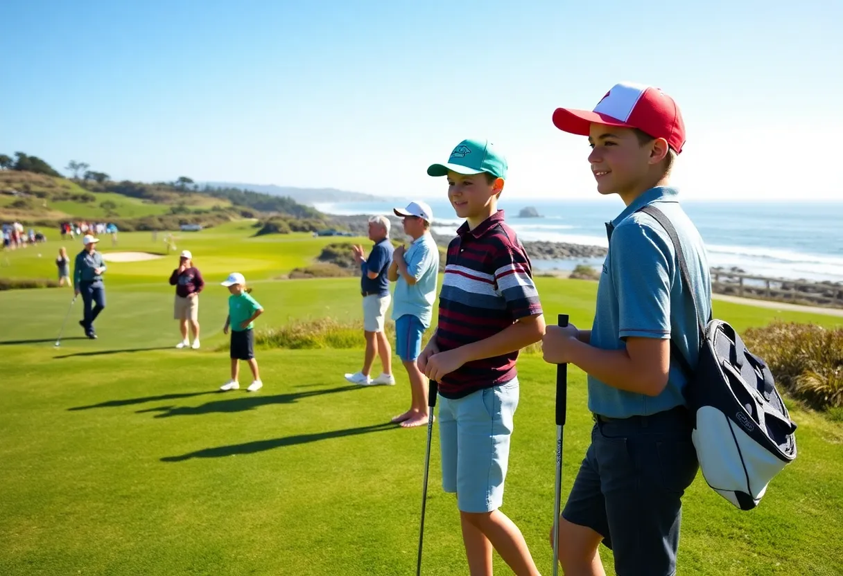 Young golfers competing at Pebble Beach Golf Links