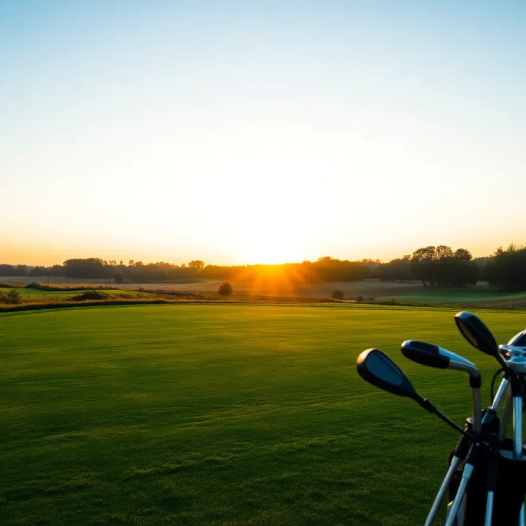 Scenic view of TPC Scottsdale golf course during sunrise