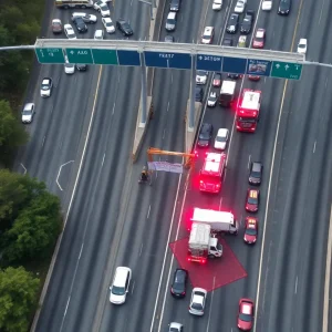 Traffic jam on State Route 74 in North Phoenix due to crash