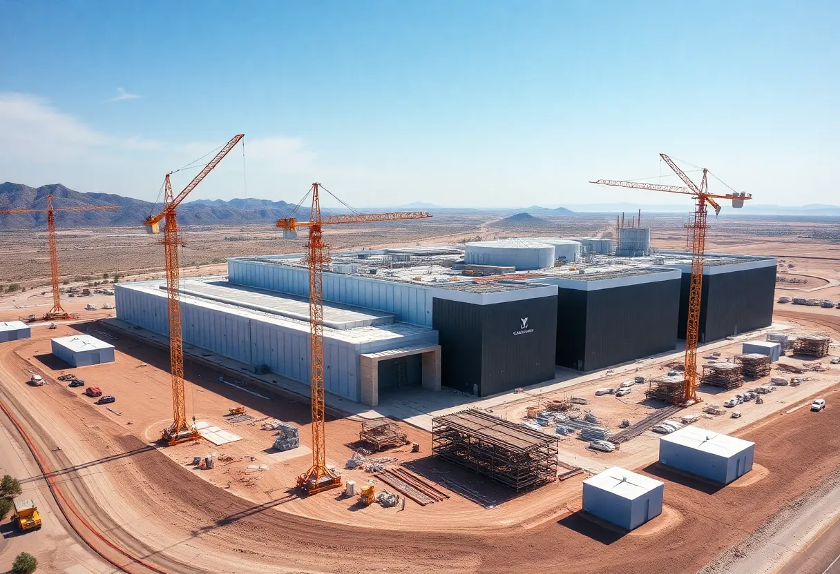 TSMC's semiconductor manufacturing facility being built in Arizona.