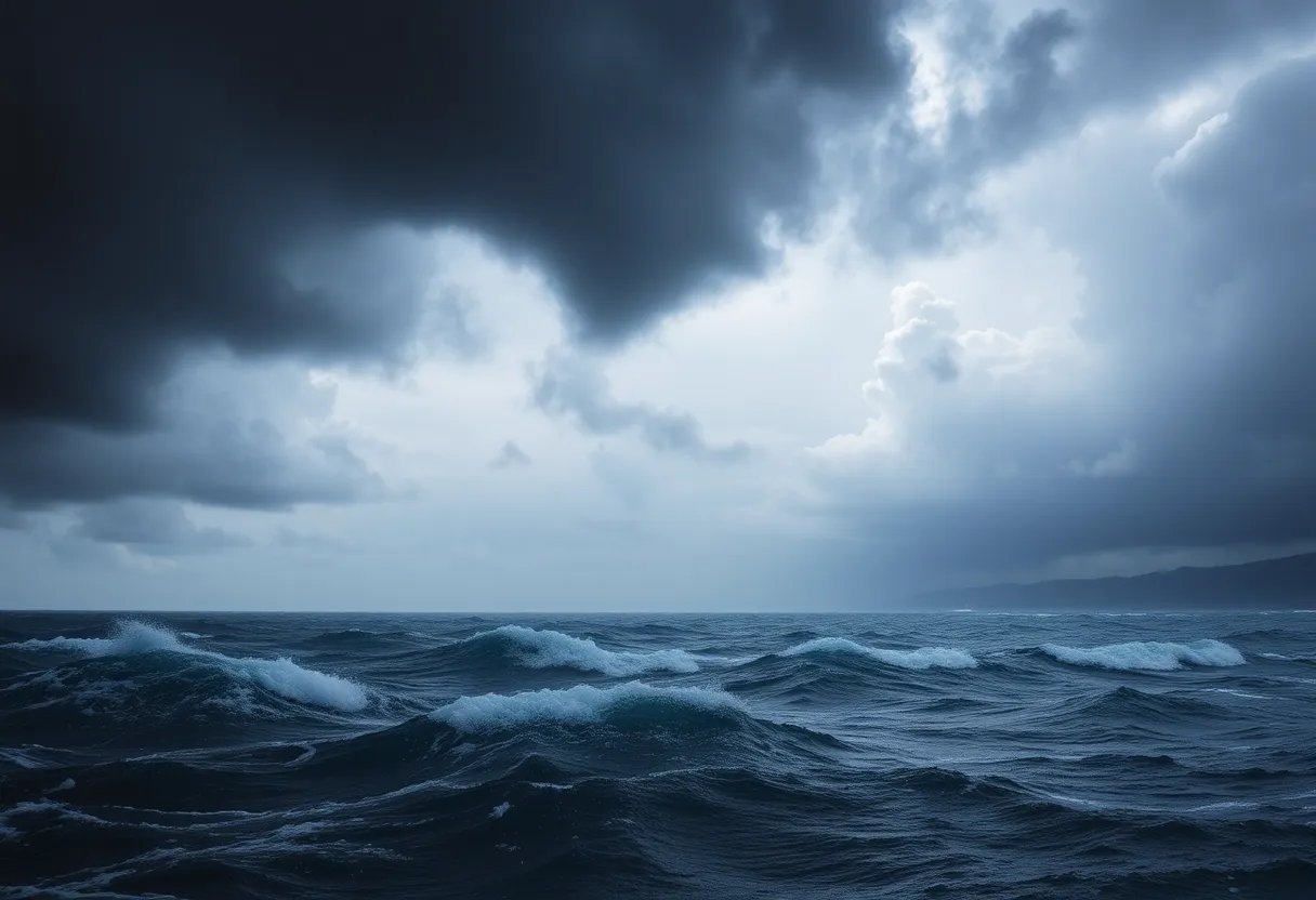 Dramatic skies and turbulent seas as Super Typhoon Ragasa approaches the coast
