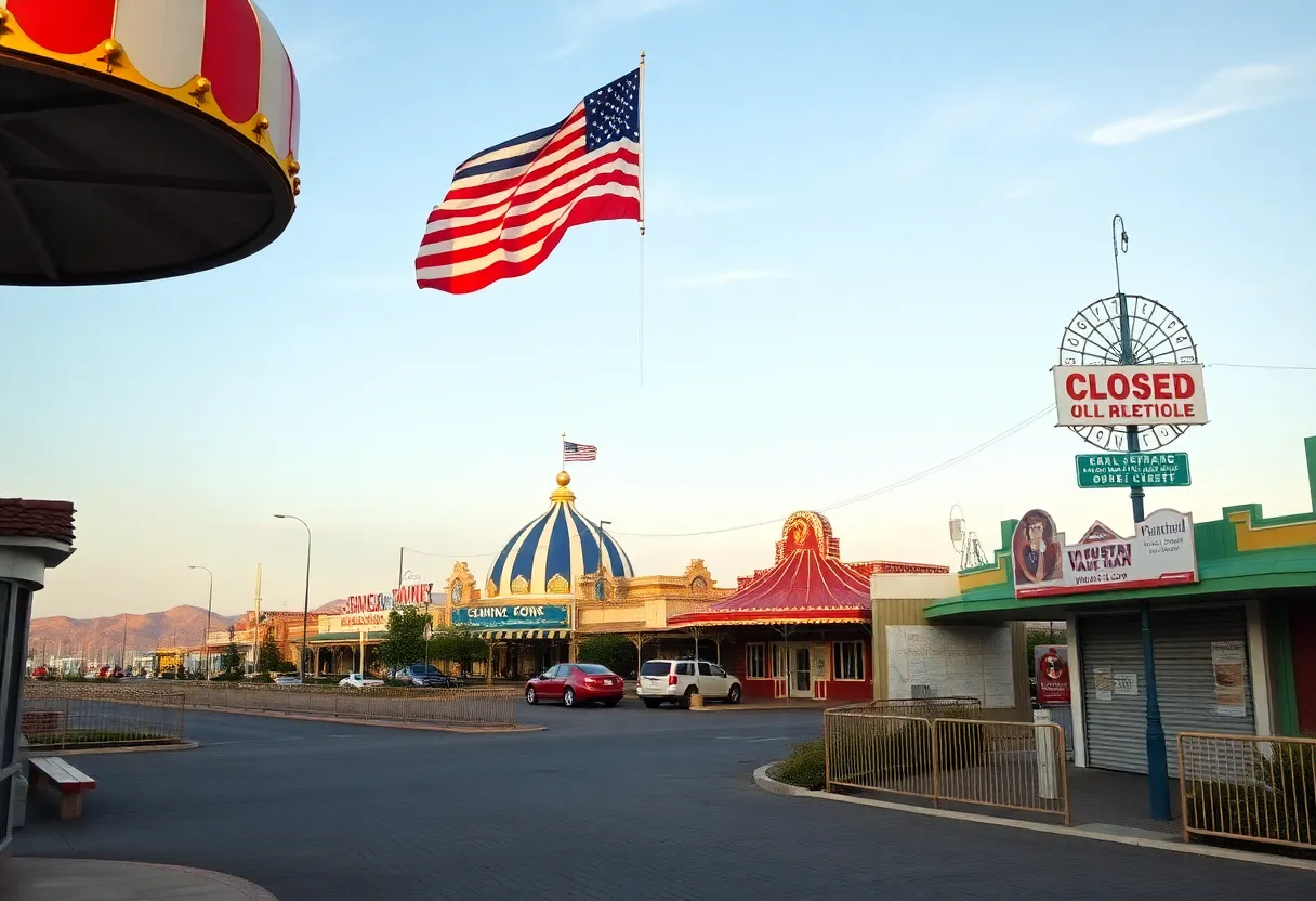 An empty tourist attraction in the U.S. showcasing the decline in tourism