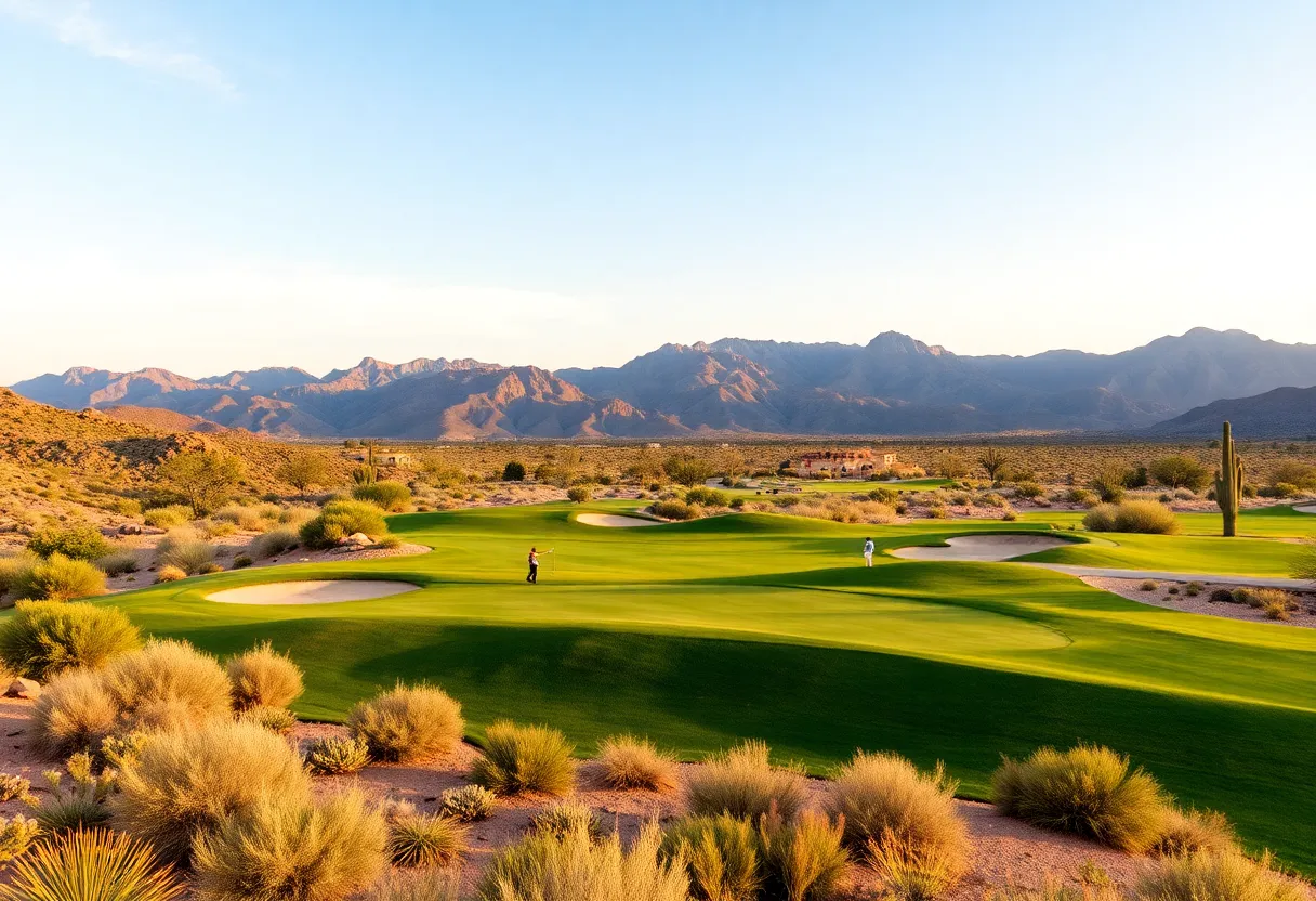 Golf course in Arizona with desert landscape