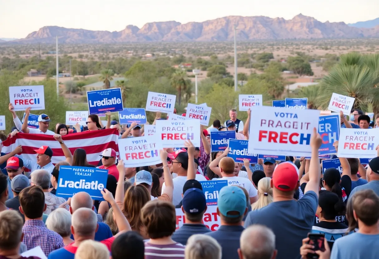 Diverse crowd at Arizona Governor reelection campaign rally
