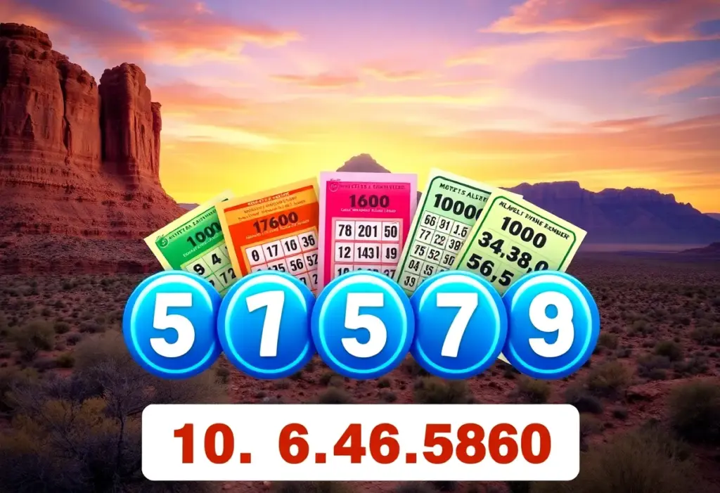 Various Arizona lottery tickets with winning numbers displayed