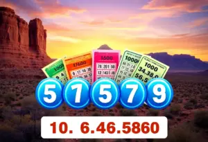 Various Arizona lottery tickets with winning numbers displayed