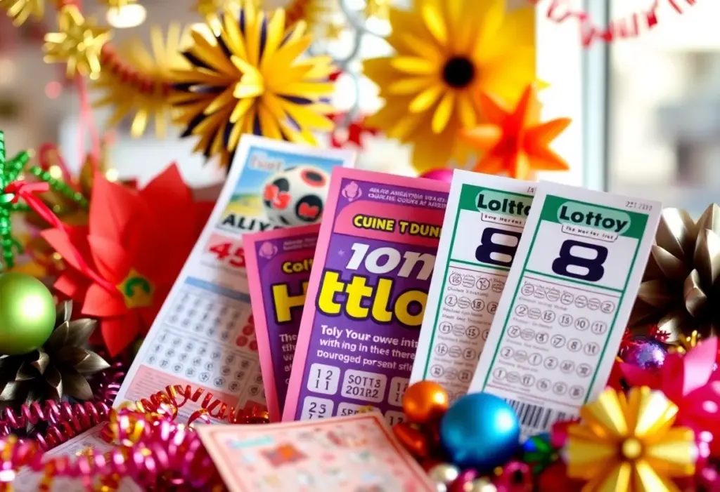 Celebration of Arizona Lottery winners with festive decorations