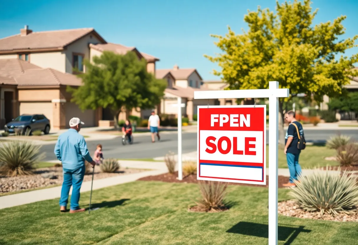 Suburban Arizona neighborhood with homes for sale