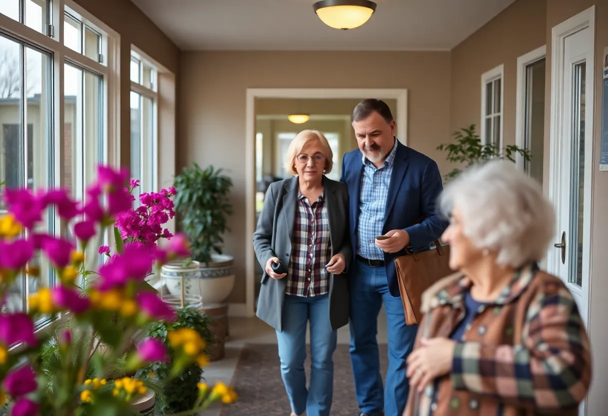 A worried family member at an assisted living facility
