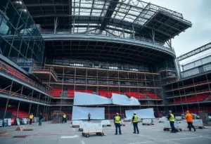 Construction of Arizona State University's Desert Financial Arena.