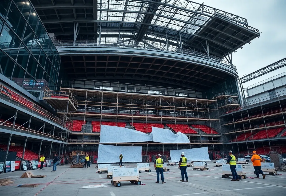 Construction of Arizona State University's Desert Financial Arena.