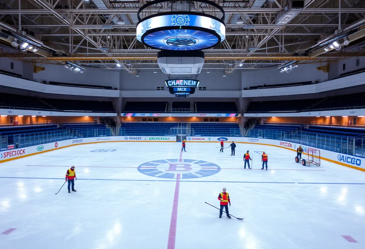 Repair work at AZ Ice Arcadia ice rink