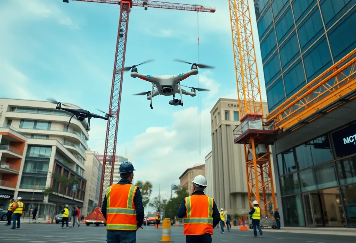 Scene of a drone collision with a construction crane in Tolleson, Arizona