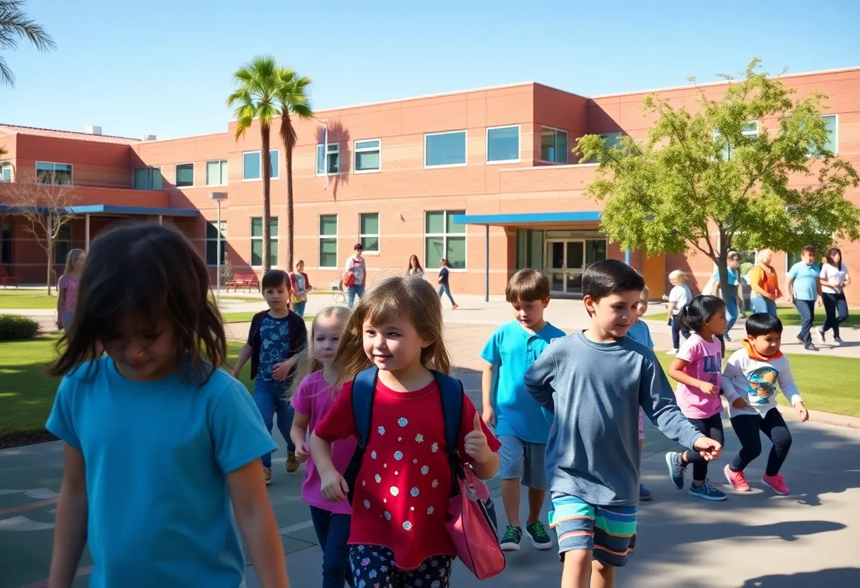 Students playing and learning at an elementary school in Phoenix, AZ