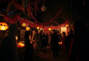 Halloween party atmosphere in Phoenix with people in costumes