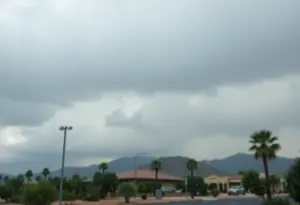 Dark clouds and heavy rain in Arizona