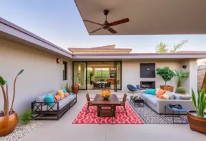 Renovated home in Phoenix with sustainable designs and outdoor area.